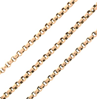 Lot 154 - Belcher-link rose gold chain