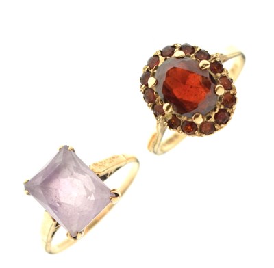 Lot 64 - Two 9ct gold gem-set rings