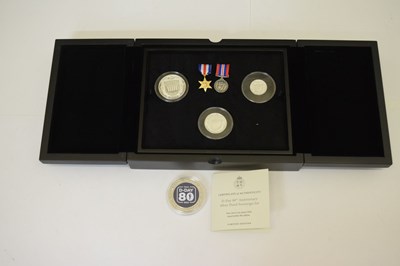 Lot 337 - Isle of Man D-Day 80th Anniversary silver proof sovereign set, and R.B.L.I. D-Day 80th medallion