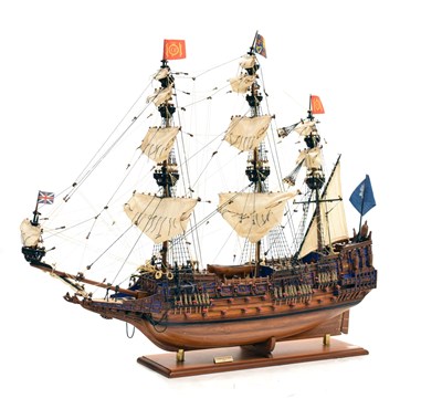 Lot 174 - Modern Spanish made scratch built wooden model of HMS Sovereign of the Seas