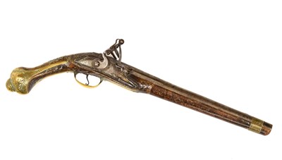 Lot 266 - 19th century Turkish flintlock holster pistol