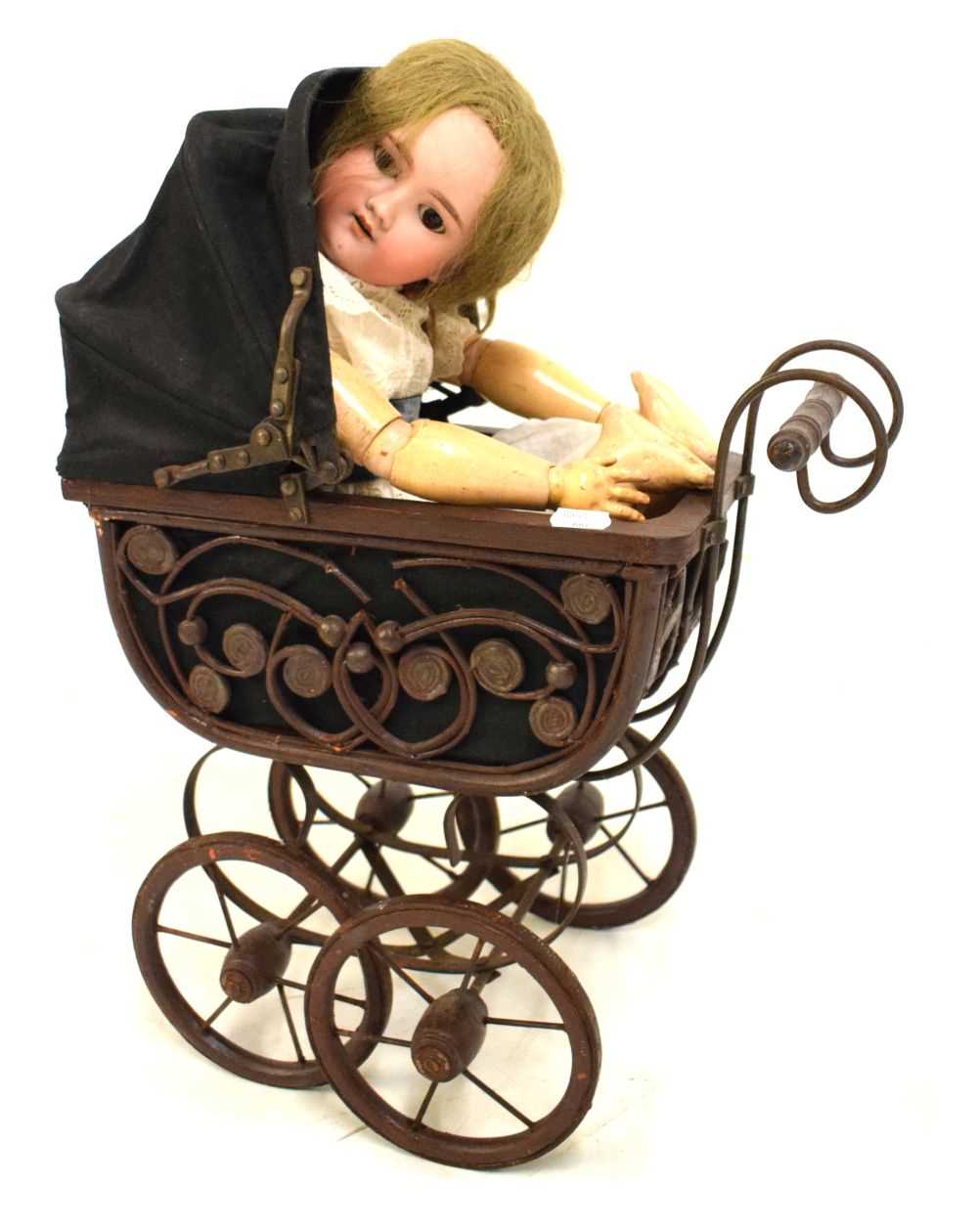 Lot 366 - Armand Marsaille doll and dolls pram
