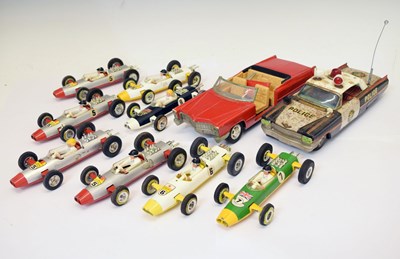 Lot 375 - Group of eight Triang diecast model racing cars and others