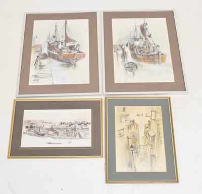 Lot 658 - Patrick Collins (b.1936, Bristol Savages) - Four watercolour studies