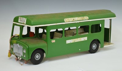 Lot 373 - Triang - Large tinplate 'Green Line' single-decker London bus