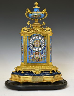 Lot Japy Freres - 19th century French ormolu and porcelain mantel clock