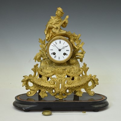 Lot 673 - French gilt spelter mantel clock