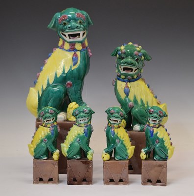 Lot 567 - Collection of Chinese ceramic Dog of Foo figures