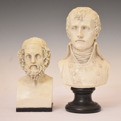 Lot 444 - Resin busts of Napoleon and Homer