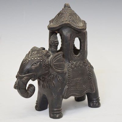 Lot 591 - Bangladeshi bronzed model of a caparisoned elephant