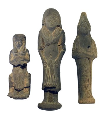 Lot 198 - Antiquities - Three various Egyptian clay Ushabti