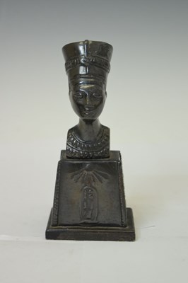 Lot 453 - Small metal bust of Nefertiti