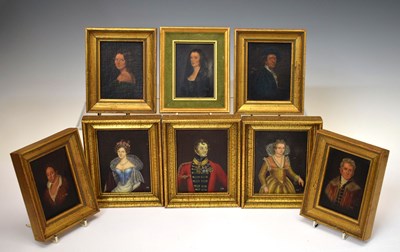 Lot 405 - Claire Naylor (British, 20th century) - Eight portrait miniatures