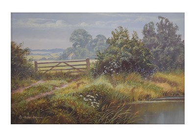 Lot 639 - Christopher Osborne (British, b.1947) - Oil on board - 'A May Wayside'