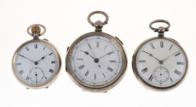 Lot 207 - Late Victorian silver open-face pocket watch and two others