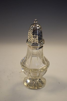Lot 183 - Edward VII silver and glass sugar sifter, Chester 1906