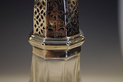 Lot 183 - Edward VII silver and glass sugar sifter, Chester 1906