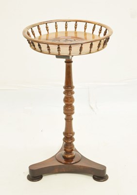 Lot 723 - 19th century tripod pedestal table with gallery