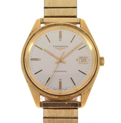 Lot 228 - Longines - Gentleman's gold plated automatic bracelet watch