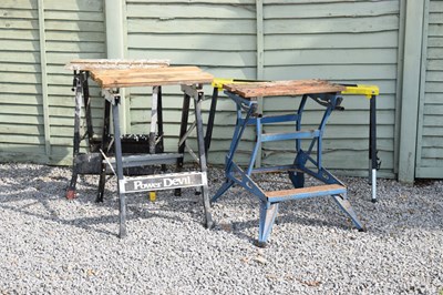 Lot 753 - Three DIY benches and a folding tressel