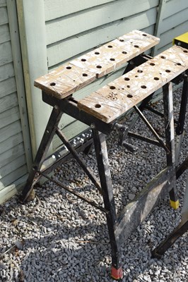 Lot 753 - Three DIY benches and a folding tressel