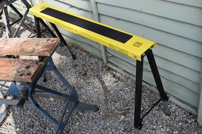 Lot 753 - Three DIY benches and a folding tressel