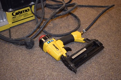 Lot 756 - Cosmo Air 1.5 Horse compressor and Cosmo CPW 104 nail gun