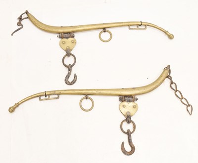 Lot 406 - Pair of brass horse hames