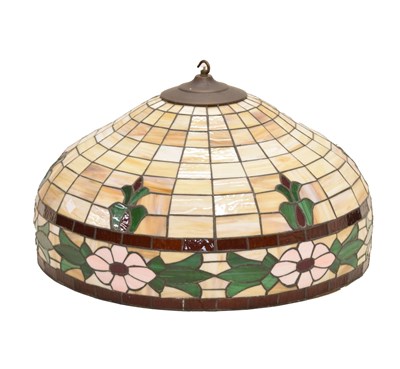 Lot 475 - Large Tiffany-style leaded ceiling shade