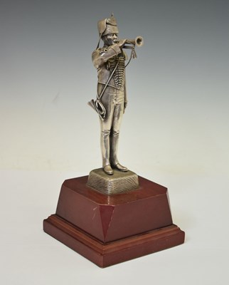 Lot 494 - Unmarked white metal figure of a Royal Canadian Horse Artillery bugler