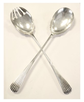 Lot 111 - Canteen of George V silver rat tail pattern flatware