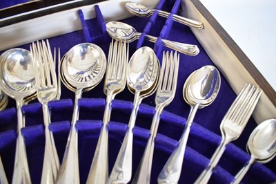 Lot 111 - Canteen of George V silver rat tail pattern flatware