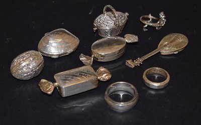 Lot 230 - Quantity of modern silver, white-metal, and plated novelty silver boxes and rings