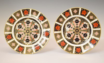 Lot 536 - Royal Crown Derby - Pair of Imari pattern plates