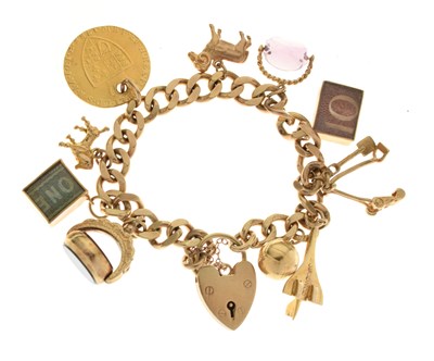 Lot 115 - 9ct gold charm bracelet