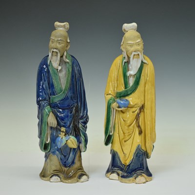 Lot 564 - Pair of 20th century Chinese Tang-style Sancai figures