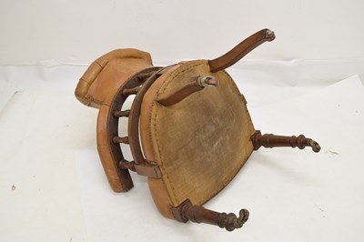 Lot 716 - Early 20th century button upholstered smoker's bow-type chair