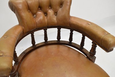 Lot 716 - Early 20th century button upholstered smoker's bow-type chair
