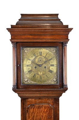 Lot 510 - Early George III oak and walnut-cased 8-day brass dial longcase clock