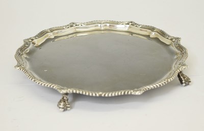 Lot 248 - Victorian silver salver or waiter with gadroon border