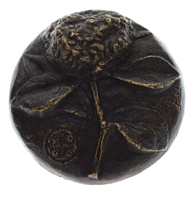 Lot 593 - Chinese bronze chrysanthemum paperweight