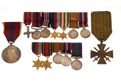 Lot 433 - British Second World War miniature medal group and others