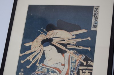 Lot 600 - Four Japanese woodblock prints to include Utagawa Kuniyoshi, etc