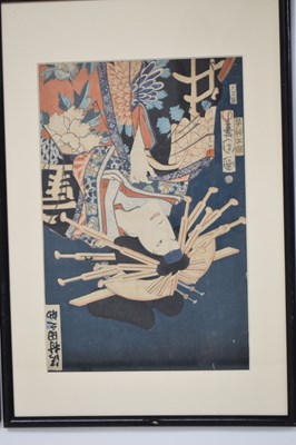 Lot 600 - Four Japanese woodblock prints to include Utagawa Kuniyoshi, etc