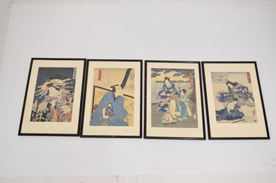 Lot 600 - Four Japanese woodblock prints to include Utagawa Kuniyoshi, etc