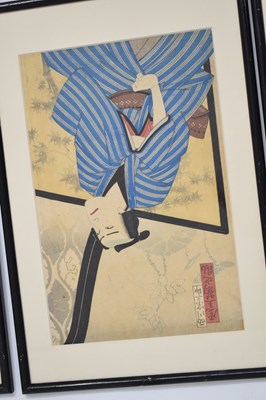 Lot 600 - Four Japanese woodblock prints to include Utagawa Kuniyoshi, etc