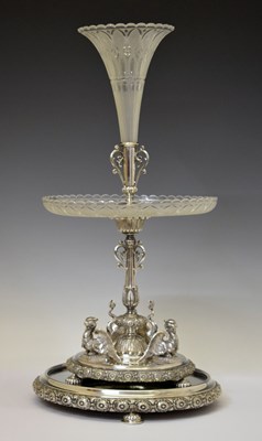 Lot 220 - Victorian silver plated centre piece epergne