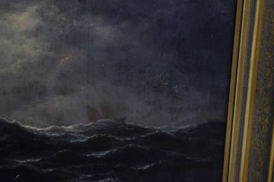 Lot 619 - Vivian Crome, (1842-1926) - Oil on canvas - Ships in a stormy sea