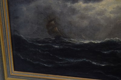 Lot 619 - Vivian Crome, (1842-1926) - Oil on canvas - Ships in a stormy sea