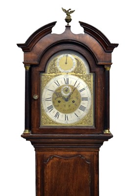 Lot 472 - George III oak and mahogany longcase clock, Edward Champiny